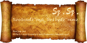 Szolcsányi Szilvánusz névjegykártya
